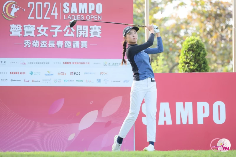 張靖翎第一回合抓1鷹4鳥無柏忌66桿單獨領先。Tlpga/葉勇宏攝