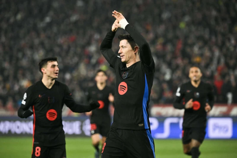 萊萬多夫斯基(Robert Lewandowski)接近歐冠史上第100個進球。法新社