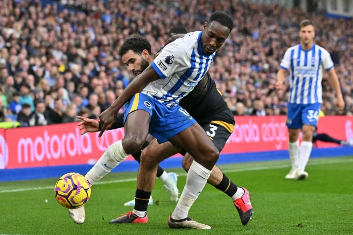 布萊頓維爾貝克(Danny Welbeck,前)本賽季狀態不錯。法新社