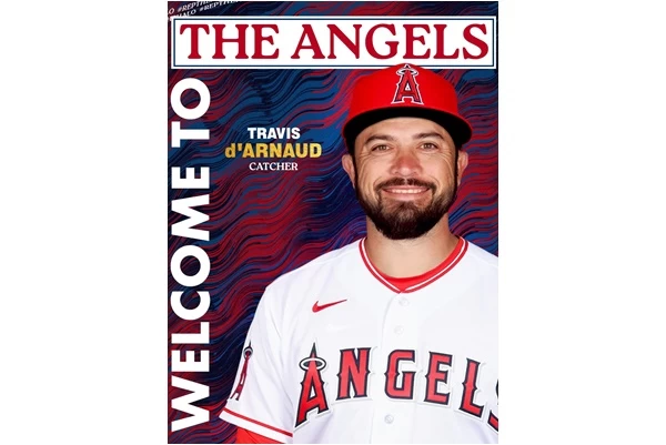 洛杉磯天使簽下前亞特蘭大勇士資深捕手達諾德（Travis d’Arnaud）。摘自天使推特