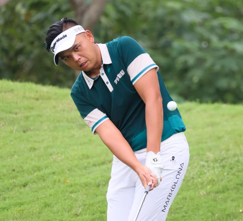第二回合洪健堯以兩回合總桿132桿-12暫並列第三。Tpga／林聖凱攝影