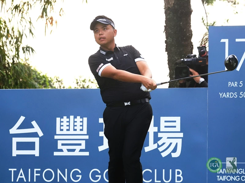 第三回合台灣選手洪健堯以三回合總桿202桿-14暫並列第三。Tpga／鍾豐榮攝影