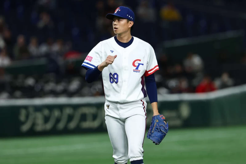 黃子鵬4.2局丟2分。中華棒協提供