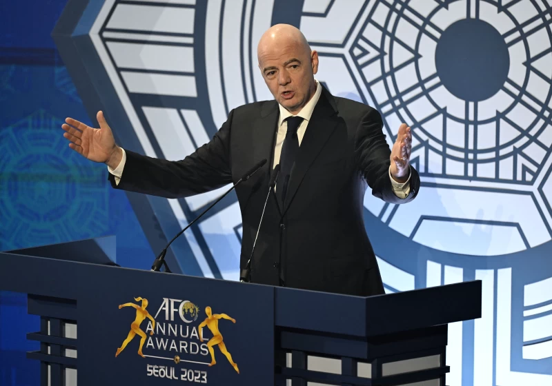 國際足總主席因凡蒂諾(Gianni Infantino)有意讓沙國接辦2034年世界盃。法新社