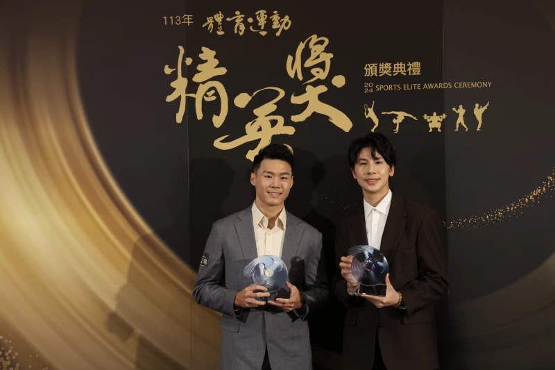 唐嘉鴻、林郁婷獲最佳男、女運動員獎。李天助攝