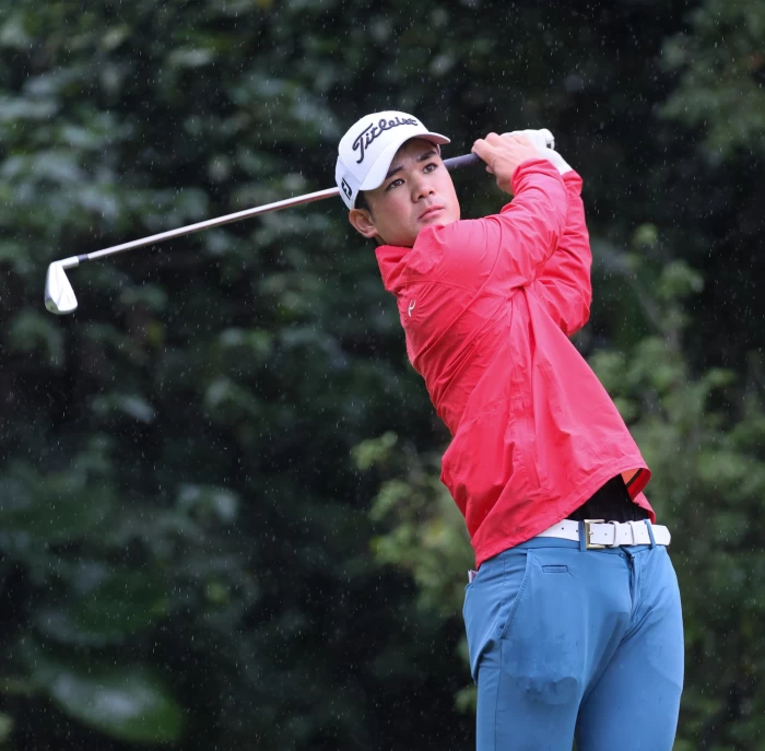 第一回合日本選手森岡俊一郎以68桿-4暫並列第五。Tpga／林聖凱攝