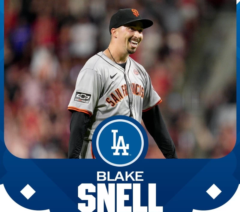 洛杉磯道奇休賽季簽下賽揚等級的強投史奈爾(Blake Snell)。摘自MLB推特
