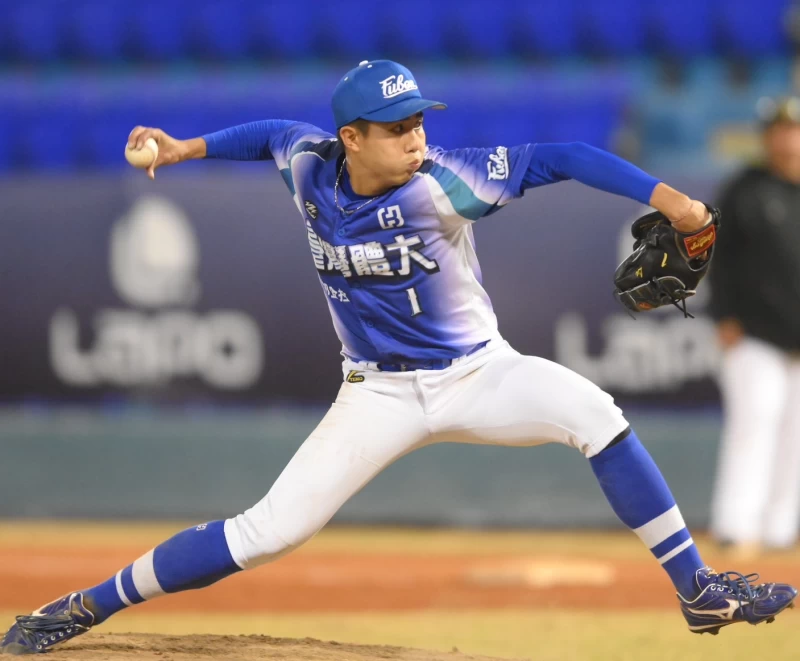 呂昱廷生涯首場9局完封。大專體總提供