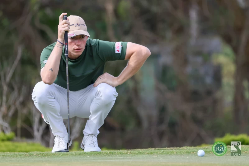 美國選手格蘭特戈弗雷以三天總桿數205桿(-11)排名第一。Tpga ／林聖凱攝影 2