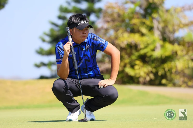 第二回合洪健堯以135桿-9獨居領先位置。Tpga／林聖凱攝
