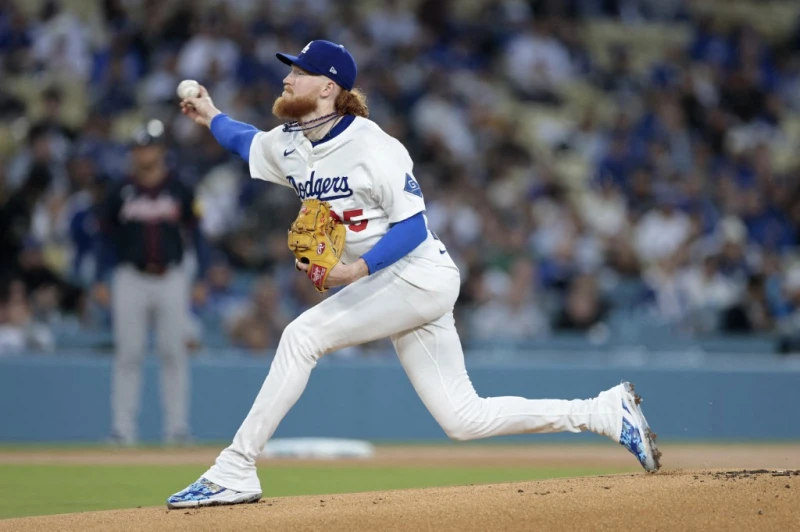 洛杉磯道奇隊投手梅伊(Dustin May)以嶄新姿態重返大聯盟投手丘。法新社