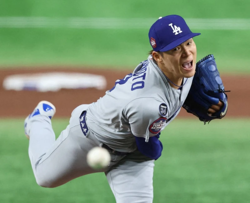 山本由伸戰績5勝3敗,防禦率2.12。法新社