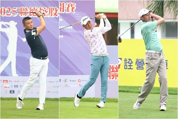 呂文德(中)、許孟男(右)、陳科維68桿並列領先。合成照片