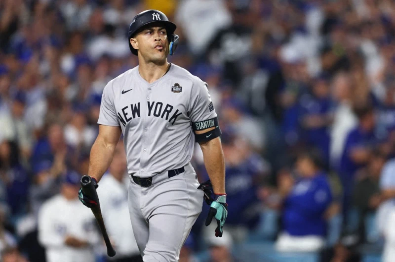 洋基「怪力男」史坦頓（Giancarlo Stanton）。法新社