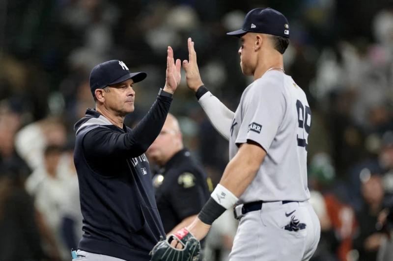 洋基總仔布恩（Aaron Boone）更偏好他的子弟兵。法新社