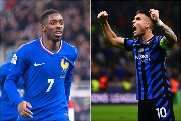 巴黎聖日耳爾、國際米蘭兩名前場要角登貝萊萊(Ousmane Dembélé。左)、勞塔羅(Lautaro Martínez)。合成照片