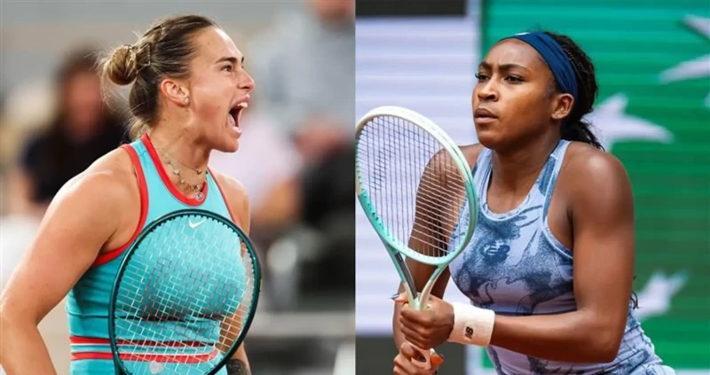 世界前二莎芭蓮卡(Aryna Sabalenka，左)、高芙(Coco Gauff)法網女單決賽爭冠。摘自WTA官網