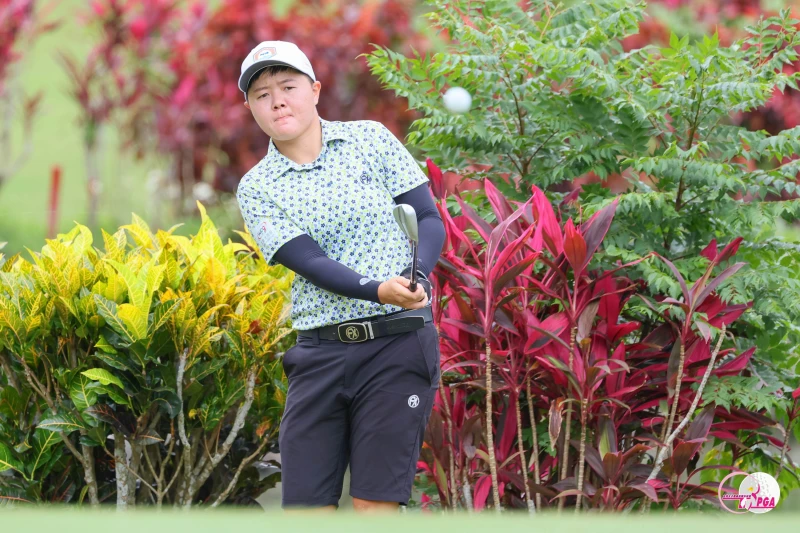 石澄璇第一回合打出69桿-3的成績暫並列領先。Tlpga／葉勇宏攝