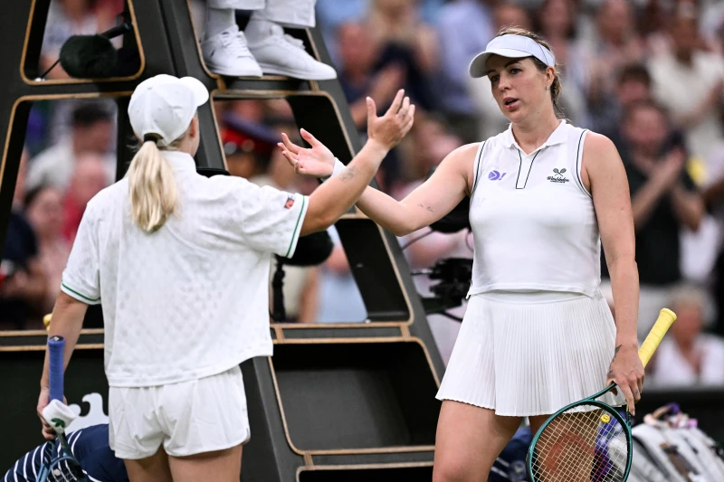 俄羅斯球員帕芙柳琴科娃(Anastasia Pavlyuchenkova，右)成功晉級8強。法新社