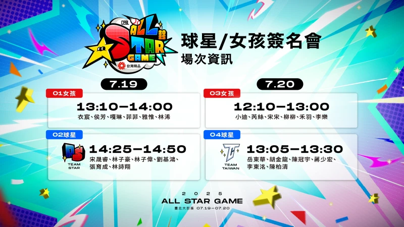 明星賽簽名會名單。官方提供