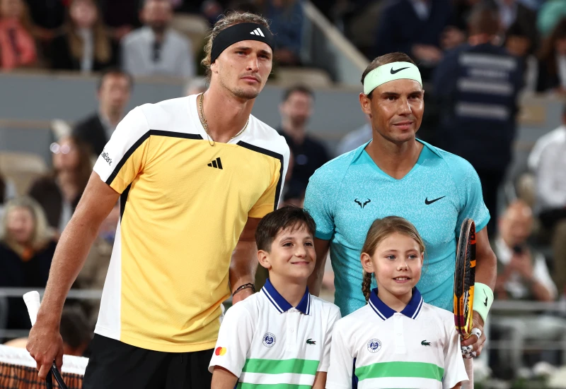 納達爾(右)有可能會因季維瑞夫（Alexander Zverev）而重返網球? 法新社