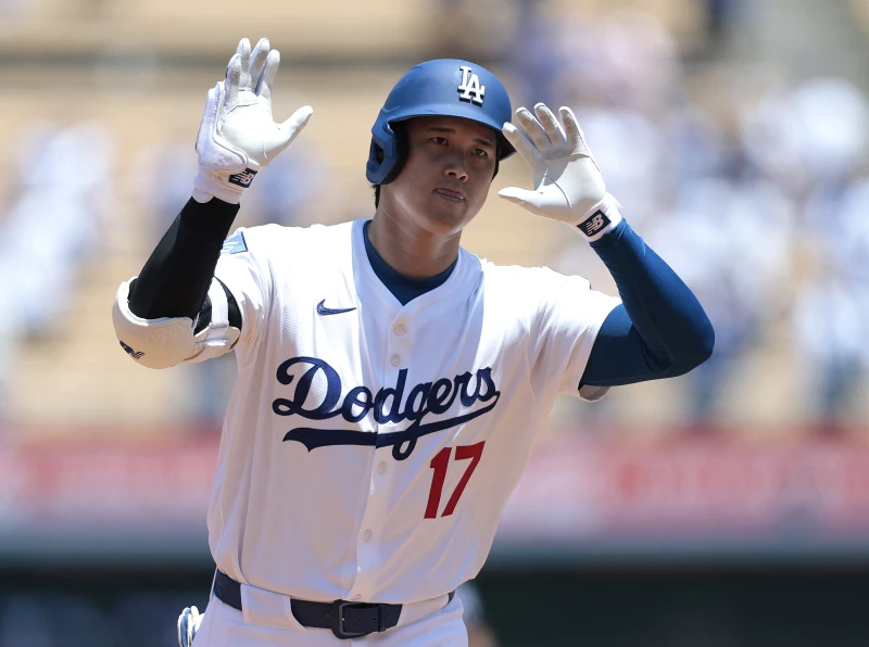 洛杉磯道奇球星大谷翔平今連五場開轟。法新社