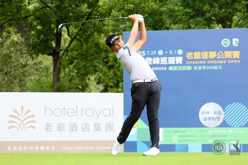 洪健堯首回合以67桿-5暫並列第三。Tpga／林聖凱攝影