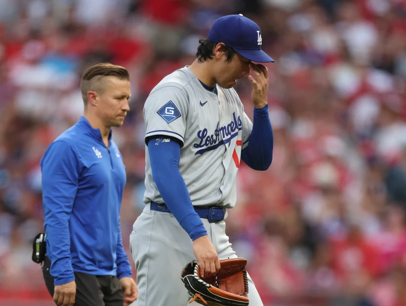 大谷翔平的傷勢引人矚目。法新社