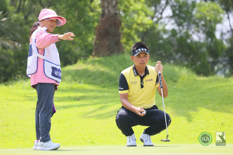 洪健堯以兩回合總桿135桿-9暫居第一。Tpga／林聖凱攝影