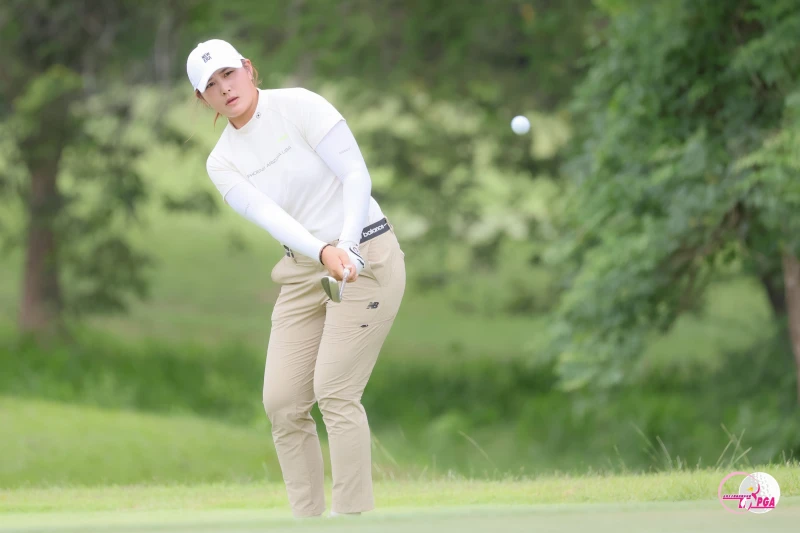 王莉甯第一回合打出66桿-5的佳績暫時並列領先。Tlpga／葉勇宏攝