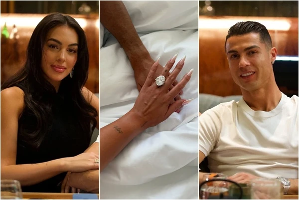 C羅納度（Cristiano Ronaldo）成功向女友喬姬娜（Georgina Rodriguez）求婚成功。合成照片