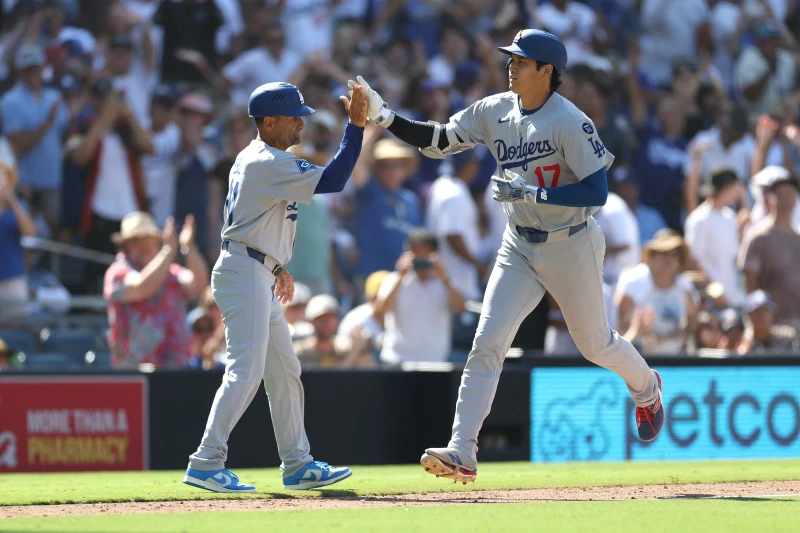大谷翔平在比賽後段擊出全壘打後，展現大氣度以及幽默感。法新社