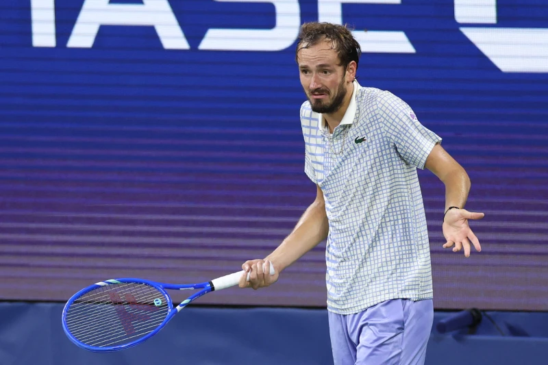 前球王梅德韋傑夫（Daniil Medvedev）不斷情緒失控。法新社