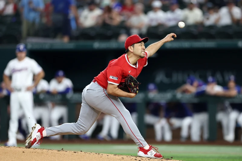 洛杉磯天使日籍投手菊池雄星，今面對德州遊騎兵主投4局就失6分退場。法新社