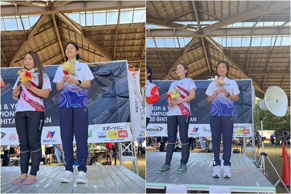 拿下女子20歲組林芸任(右)與18歲組謝品安(左)都獲第六。定向越野協會提供