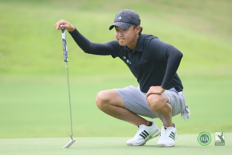 今年台巡賽獎金排行目前第一的沈威成，三回合總計205桿-11暫並列第四。Tpga／林聖凱攝影