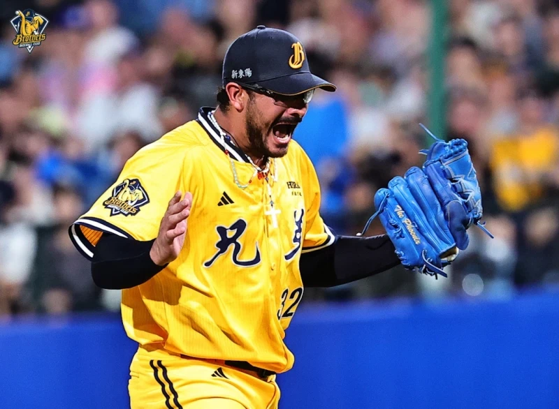 中信兄弟的羅戈是王牌，防禦率2.16，本季9勝7敗。資料照片