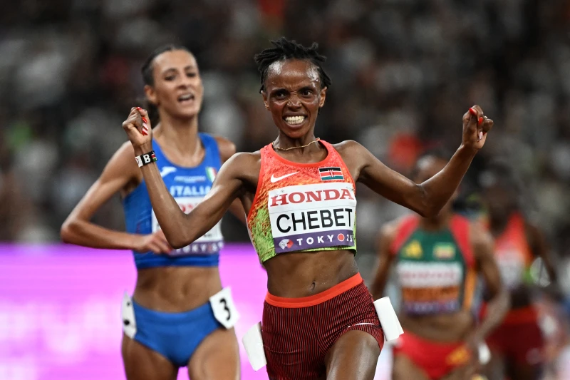 肯亞長跑名將切貝特（Beatrice Chebet）奪下1萬公尺金牌。法新社