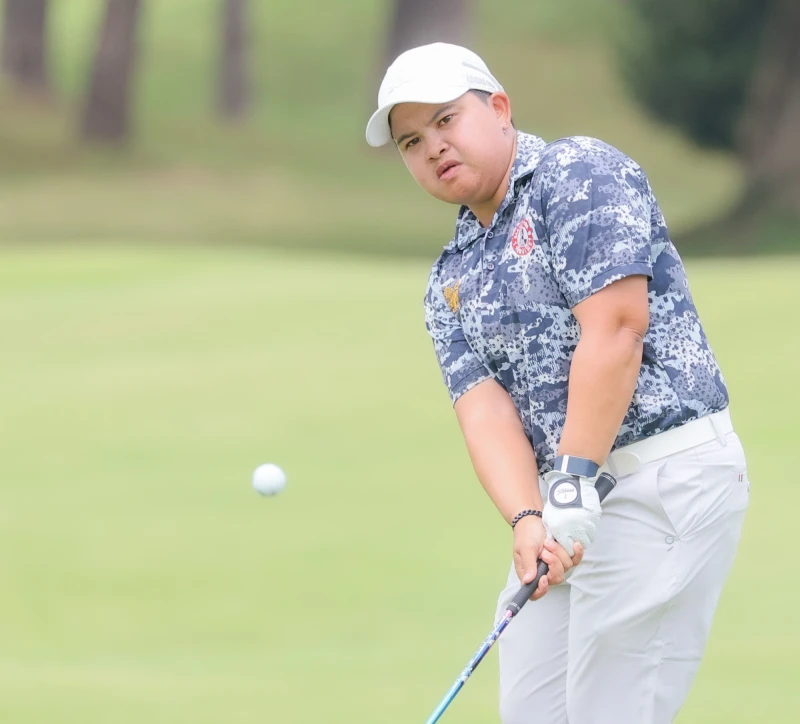 泰國選手帕查拉朱達P.K. Kongkraphan首回合打出66桿的佳績暫時並列領先。Tlpga/葉勇宏攝