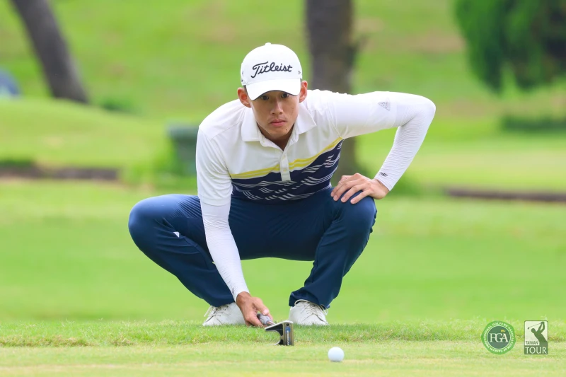 蔡勁暘第一回合以68桿-4單獨領先。Tpga／林聖凱攝影