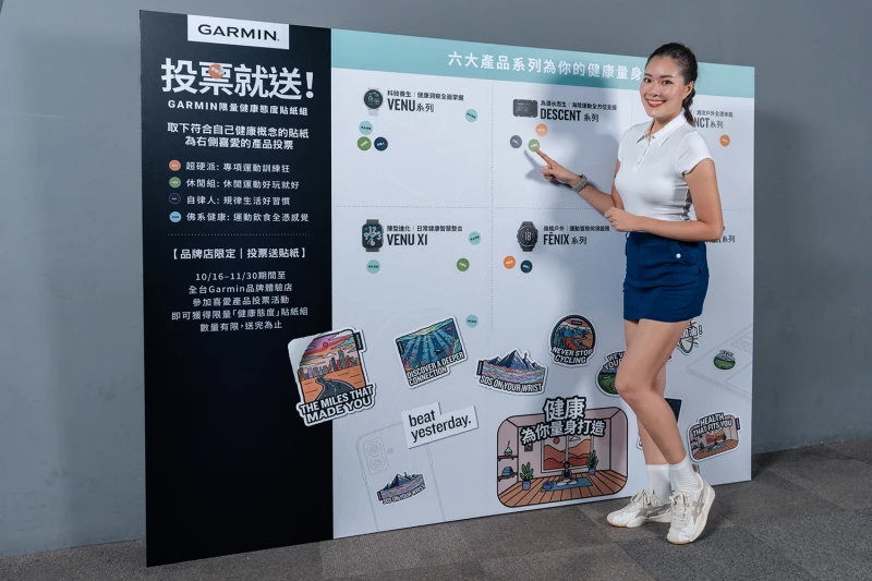 Garmin 健康風格展現你的派 六大明星產品邀你投票拿貼紙。官方提供