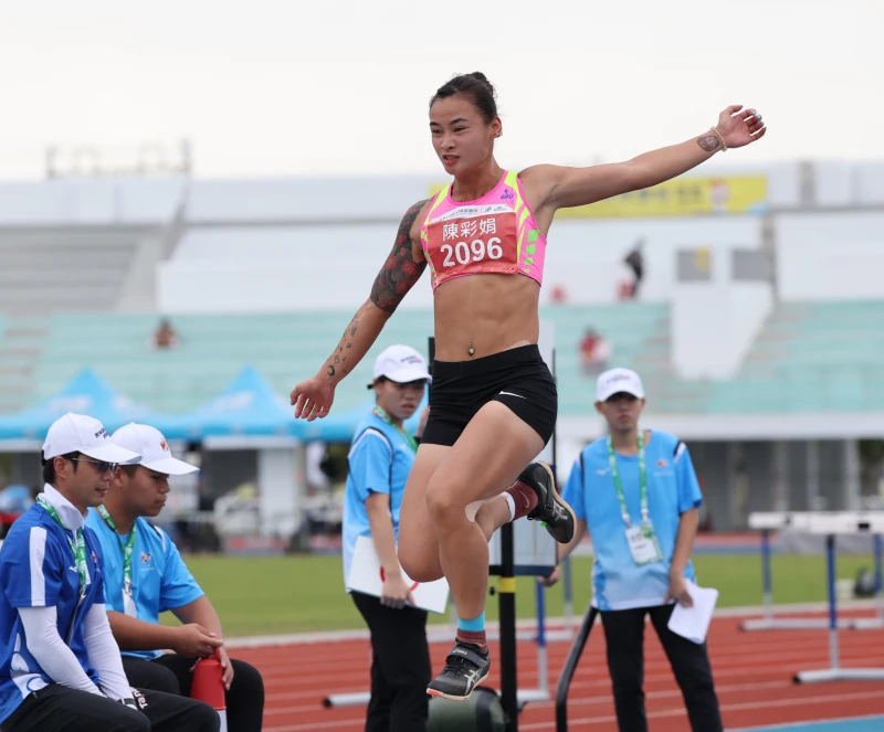 陳彩娟全運會女子七項全能4連霸。李天助攝