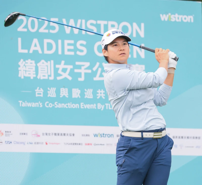 曾雅妮第一回合目前打完14洞抓了六鳥無博忌的成績暫並列領先。Tlpga／葉勇宏攝