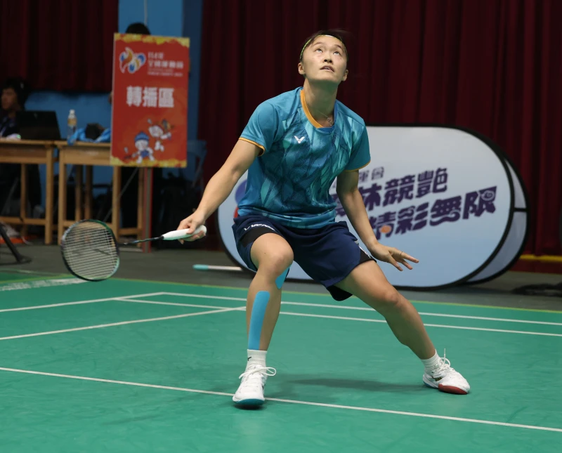 「美津濃之星」許玟琪在雲林全運打下女單銀牌。李天助攝
