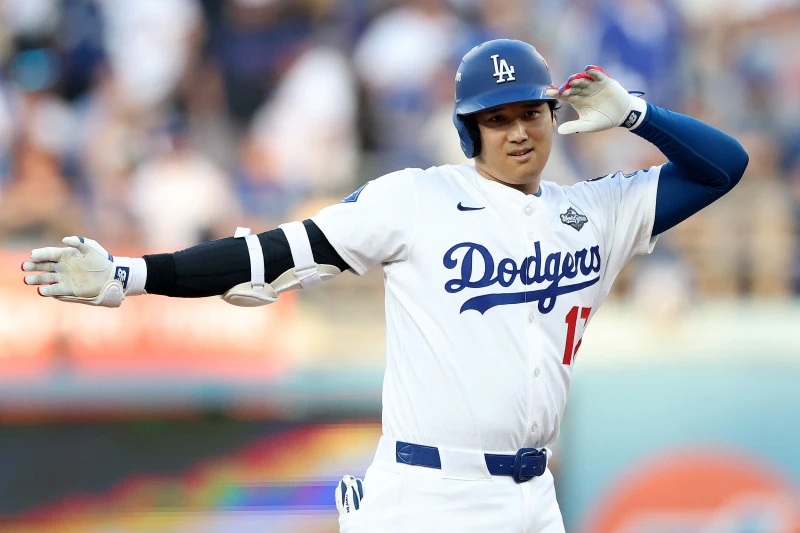 大谷翔平再一次誇張的演出。法新社