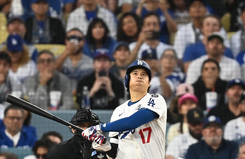 大谷翔平打出追平分。法新社