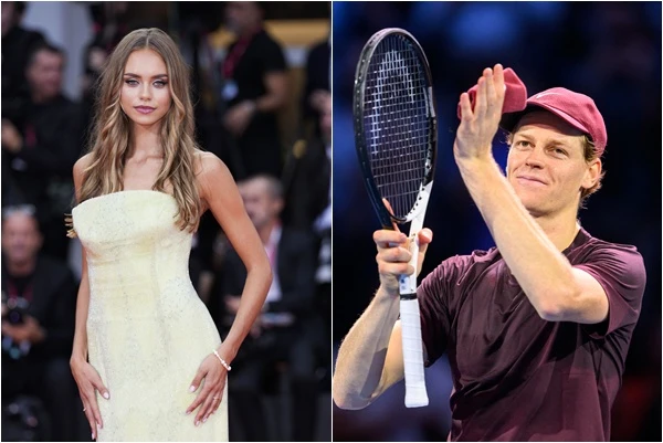 辛納(Jannik Sinner,右)公開證實正與名模萊拉(Laila Hasanovic)交往。合成照片