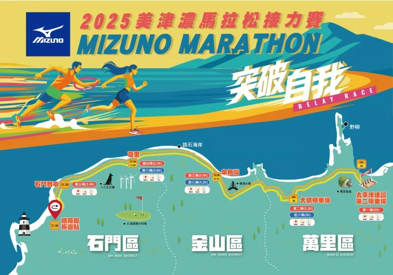 2025 美津濃馬拉松接力賽路線。官方提供