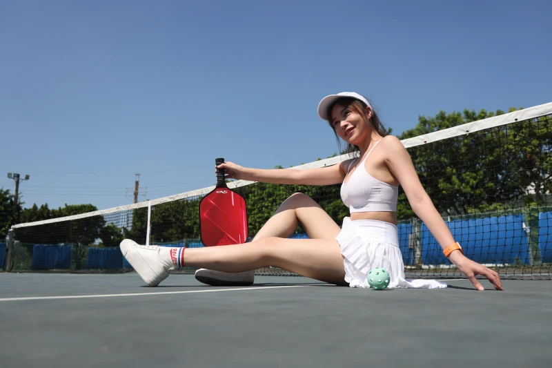 米薇在美國時喜歡上匹克球。特約記者 郭運復攝影