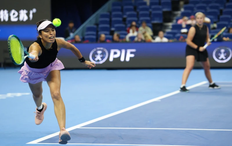 謝淑薇組合先拿下WTA年終賽二連勝。法新社